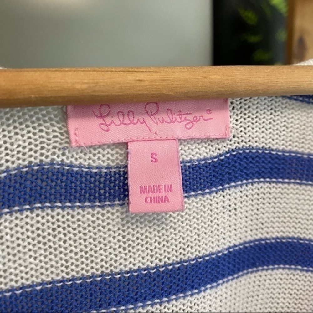 Lilly Pulitzer Blue White Striped Stasia Dolman Sleeve Knit Sweater Small - Picture 9 of 15